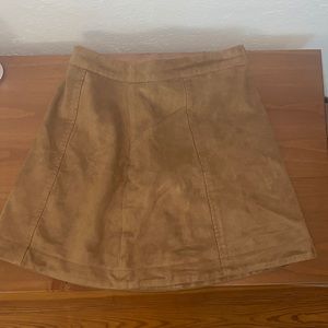 Suede mini skirt